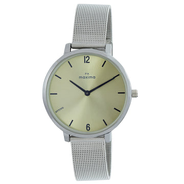 Maxima ATTIVO Women Gold Dial Analogue Watch - 60640CMLI